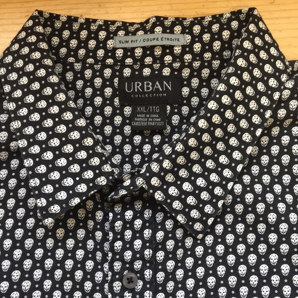 Urban collection shirt skulls - button down slim fit 4001